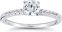 Petite Pave Diamond Engagement Ring