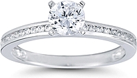 Petite Round Brilliant Channel-Set Diamond Engagement Ring