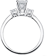 This image shows the setting with a 1.00ct round brilliant cut center diamond. The setting can be ordered to accommodate any shape/size diamond listed in the setting details section below.