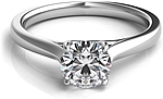 This image shows the setting with a 1.00ct round brilliant cut center diamond. The setting can be ordered to accommodate any shape/size diamond listed in the setting details section below.
