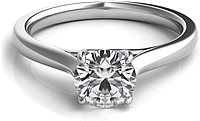 Petite Trellis Diamond Solitaire Engagement Ring