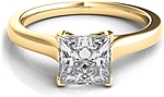 This image shows the setting with a 1.00ct princess cut center diamond. The setting can be ordered to accommodate any shape/size diamond listed in the setting details section below.
