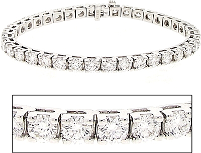 Platinum 10.00ct Diamond Tennis Bracelet