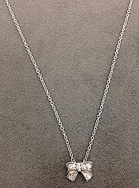 Platinum Diamond Bow Necklace