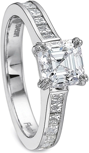 Precision Set Flush Fit Channel Set Diamond Engagement Ring Platinum: +$540