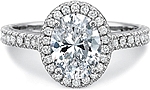 This image shows the setting with a 1.50ct oval cut center diamond. The setting can be ordered to accommodate any shape/size diamond listed in the setting details section below.