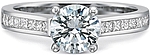 This image shows the setting with a 1.00ct round brilliant cut center diamond. The setting can be ordered to accommodate any shape/size diamond listed in the setting details section below.
