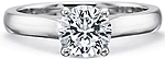 This image shows the setting with a 1.00ct round brilliant cut center diamond. The setting can be ordered to accommodate any shape/size diamond listed in the setting details section below.