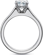 This image shows the setting with a 1.00ct round brilliant cut center diamond. The setting can be ordered to accommodate any shape/size diamond listed in the setting details section below.