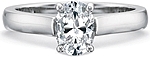 This image shows the setting with a 1.00ct oval cut center diamond. The setting can be ordered to accommodate any shape/size diamond listed in the setting details section below.