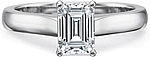 This image shows the setting with a 1.00ct emerald cut center diamond. The setting can be ordered to accommodate any shape/size diamond listed in the setting details section below.