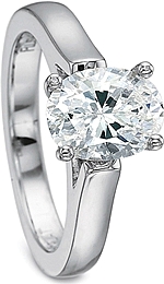 This image shows the setting with a 2.00ct oval cut center diamond. The setting can be ordered to accommodate any shape/size diamond listed in the setting details section below.