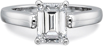 This image shows the setting with a 1.50ct emerald cut center diamond. The setting can be ordered to accommodate any shape/size diamond listed in the setting details section below.