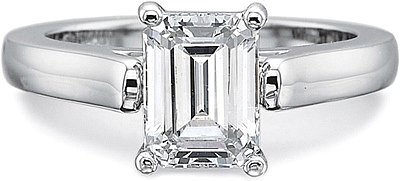 This image shows the setting with a 1.50ct emerald cut center diamond. The setting can be ordered to accommodate any shape/size diamond listed in the setting details section below.
