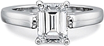 This image shows the setting with a 1.50ct emerald cut center diamond. The setting can be ordered to accommodate any shape/size diamond listed in the setting details section below.