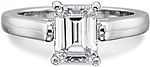 This image shows the setting with a 1.50ct emerald cut center diamond. The setting can be ordered to accommodate any shape/size diamond listed in the setting details section below.
