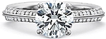 This image shows the setting with a 1.00ct round brilliant cut center diamond. The setting can be ordered to accommodate any shape/size diamond listed in the setting details section below.