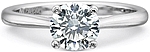 This image shows the setting with a 1.00ct round brilliant cut center diamond. The setting can be ordered to accommodate any shape/size diamond listed in the setting details section below.