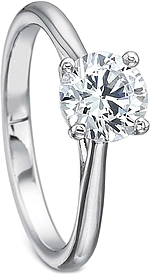 This image shows the setting with a 1.00ct round brilliant cut center diamond. The setting can be ordered to accommodate any shape/size diamond listed in the setting details section below.