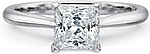 This image shows the setting with a 1.00ct princess cut center diamond. The setting can be ordered to accommodate any shape/size diamond listed in the setting details section below.