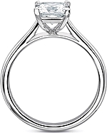 This image shows the setting with a 1.00ct princess cut center diamond. The setting can be ordered to accommodate any shape/size diamond listed in the setting details section below.