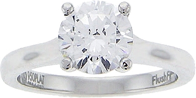 This image shows the setting with a round brilliant 1.00ct center diamond.  The setting can be ordered to accomodate any shape/size diamond listed in the setting details section below.