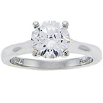 This image shows the setting with a round brilliant 1.00ct center diamond.  The setting can be ordered to accomodate any shape/size diamond listed in the setting details section below.