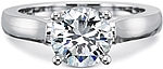 This image shows the setting with a 2.00ct round brilliant cut center diamond. The setting can be ordered to accommodate any shape/size diamond listed in the setting details section below.