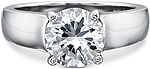 This image shows the setting with a 2.50ct round brilliant cut center diamond. The setting can be ordered to accommodate any shape/size diamond listed in the setting details section below.