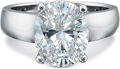 This image shows the setting with a 3.00ct oval cut center diamond. The setting can be ordered to accommodate any shape/size diamond listed in the setting details section below.
