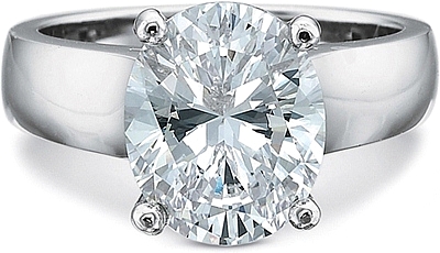 This image shows the setting with a 3.00ct oval cut center diamond. The setting can be ordered to accommodate any shape/size diamond listed in the setting details section below.
