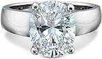 This image shows the setting with a 3.00ct oval cut center diamond. The setting can be ordered to accommodate any shape/size diamond listed in the setting details section below.