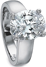 This image shows the setting with a 3.00ct oval cut center diamond. The setting can be ordered to accommodate any shape/size diamond listed in the setting details section below.