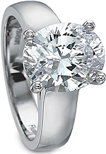 This image shows the setting with a 3.00ct oval cut center diamond. The setting can be ordered to accommodate any shape/size diamond listed in the setting details section below.
