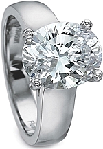 This image shows the setting with a 3.00ct oval cut center diamond. The setting can be ordered to accommodate any shape/size diamond listed in the setting details section below.
