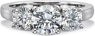 This image shows the setting with a 1.00ct round brilliant cut center diamond. The setting can be ordered to accommodate any shape/size diamond listed in the setting details section below.