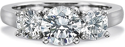 This image shows the setting with a 1.00ct round brilliant cut center diamond. The setting can be ordered to accommodate any shape/size diamond listed in the setting details section below.