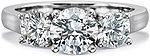This image shows the setting with a 1.00ct round brilliant cut center diamond. The setting can be ordered to accommodate any shape/size diamond listed in the setting details section below.