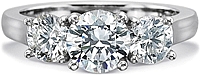 Precision Set Three Stone Diamond Engagement Ring