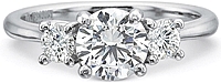 Precision Set Three Stone Diamond Engagement Ring Setting