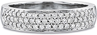 Precision Set Triple Row Diamond Wedding Band