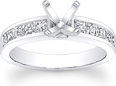Princess cut Channel Set Diamond Engagement Ring SCS221PC