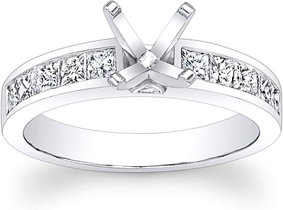 Channel Set Diamond Engagement Ring Setting