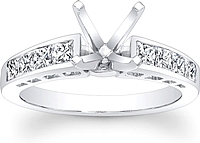 Princess Cut Channel Set Diamond Engagement Ring