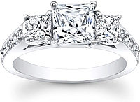 Princess Cut Pave Diamond Engagement Ring