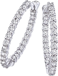 Roberto Coin Diamond Hoop Earrings- 1.00ctw