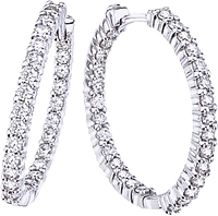 Roberto Coin Diamond Hoop Earrings- 1.53ctw