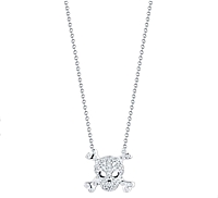 Roberto Coin Diamond Skull & Crossbones Necklace