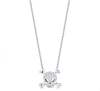 Roberto Coin Diamond Skull & Crossbones Necklace