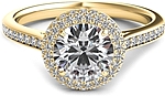 This image shows the setting with a 1.00ct round brilliant cut center diamond. The setting can be ordered to accommodate any shape/size diamond listed in the setting details section below.